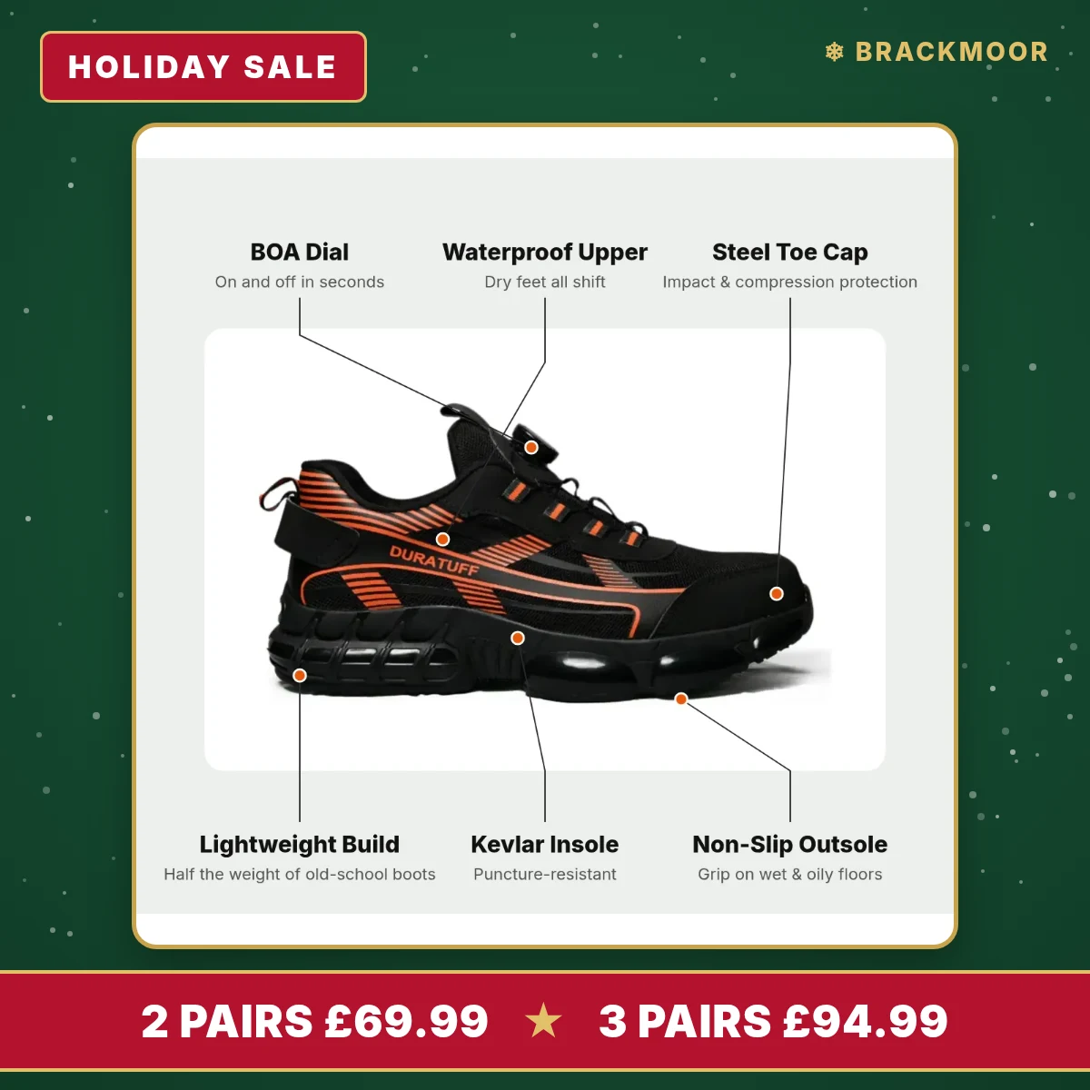Brackmoor Sentinel steel toe safety trainer